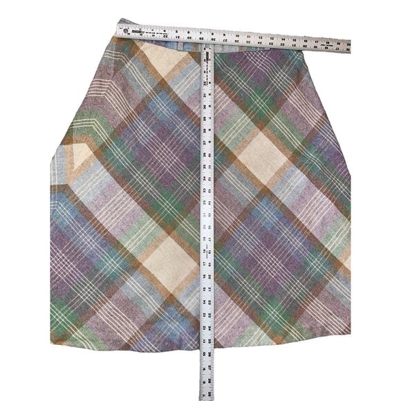 Parsons Place Ltd Wool Skirt- Pastel Plaid Pattern- Belt Loops, Button Zip 31 In - Picture 8 of 10